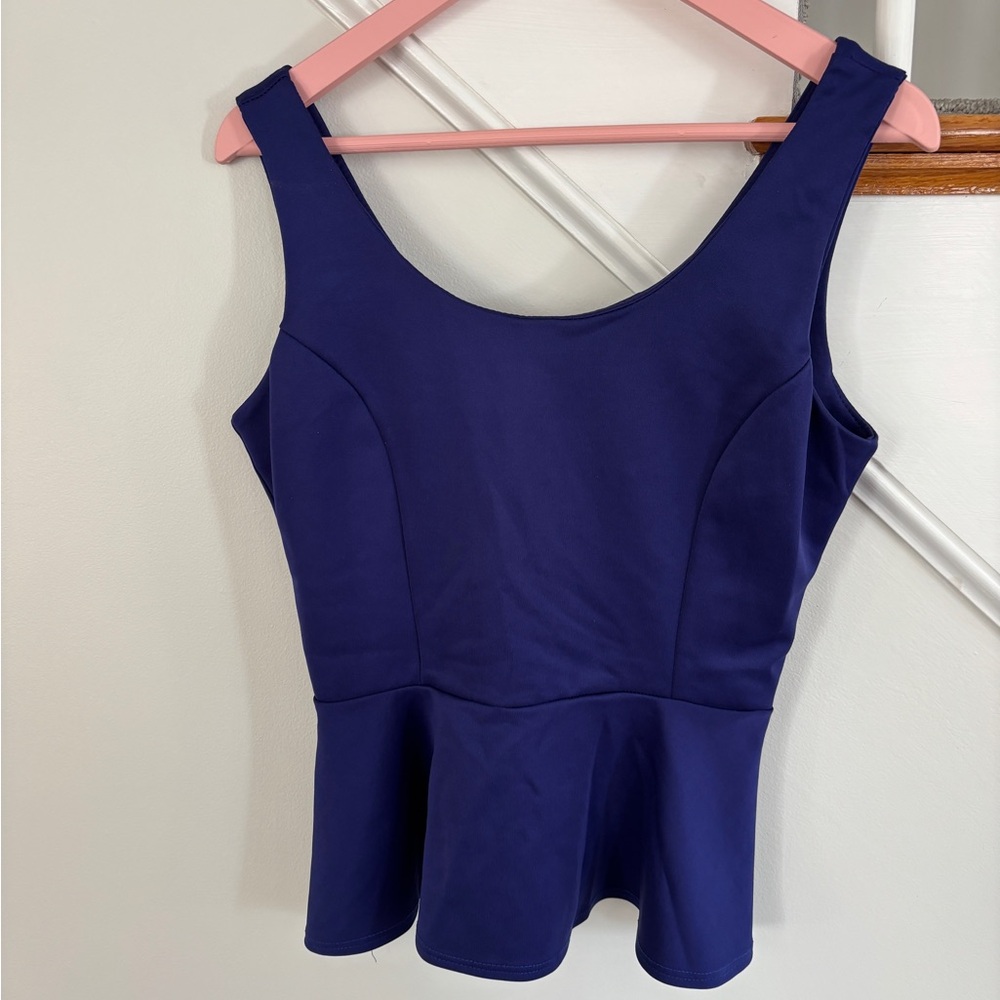 Elegant Blue Peplum Top